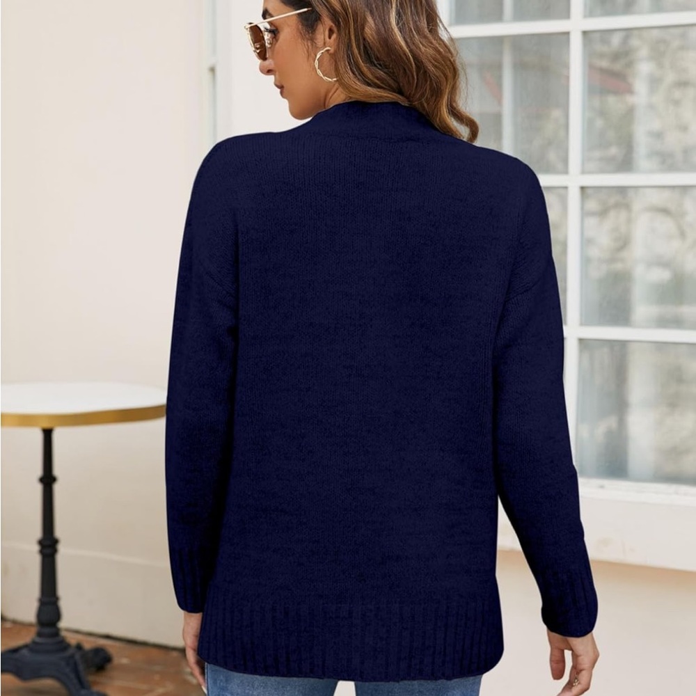 Women Casual Long Sleeve Sweater Soft Loose Fit Cable Knit Pullover NWOT - Picture 5 of 5